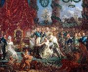 Louis-Philippe Crepin Louis XVIII relevant la France de ses ruines oil painting on canvas
